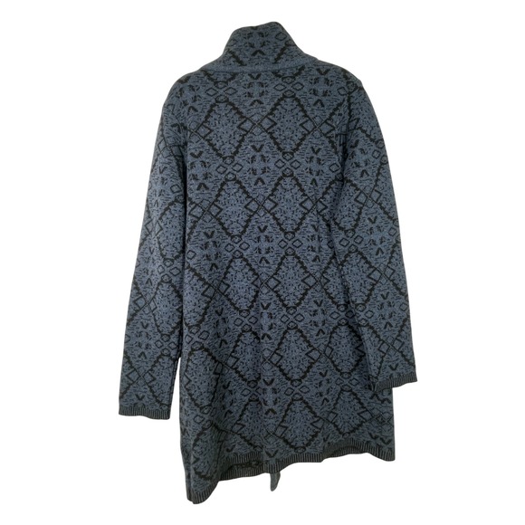 Chiaramente Italy Wool Blend‎ Cardigan Sweater Coat Blue Fair Isle - Picture 3 of 10
